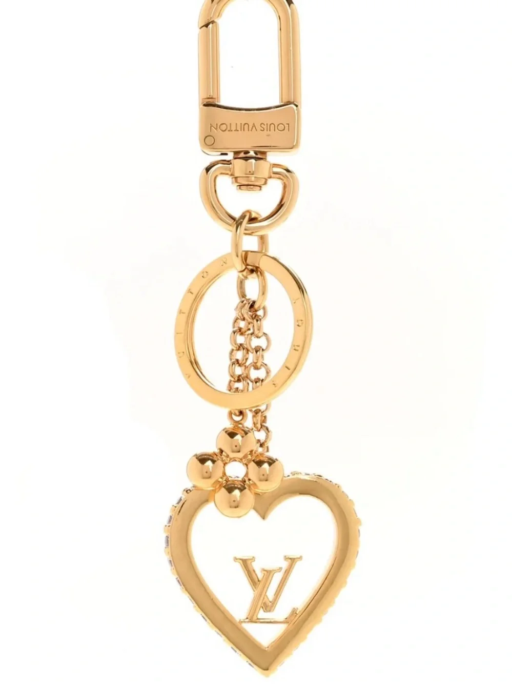Louis Vuitton Heart Logo Keyring Charm